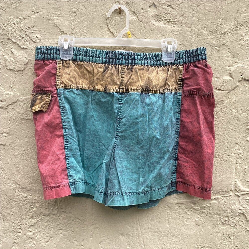 Vintage cotton men’s sz L shorts color blocked 90s